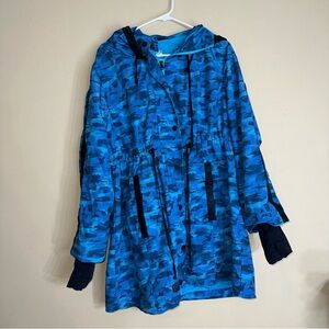 NFL Super Bowl LV Blue Camouflage Windbreaker Ski Jacket Hooded